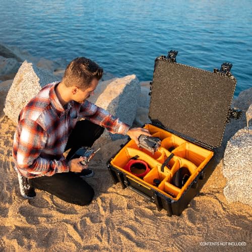 Vault Pelican - V600 Multi-Purpose Hard Case with Padded Dividers for Camera, Drone, Equipment, Electronics, and Gear (Black)