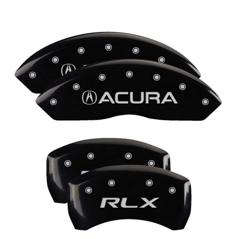 MGP Caliper Covers Black Powder Coat Finish 39014SRLXBK Engraved Caliper Cover with Silver Characters, Set of 4 "Acura/RLX"