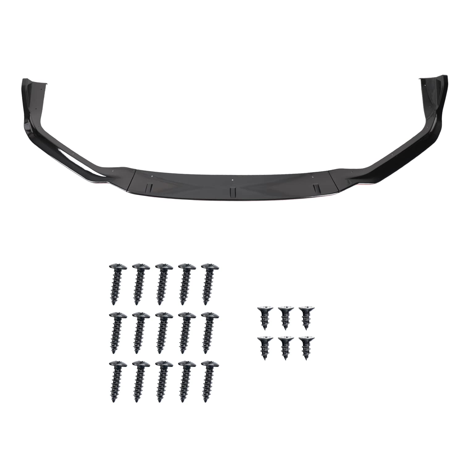 Spec-D Tuning Front Bumper Lip Spoiler Glossy Black Red Trim 3PC Compatible with 2014-2016 Lexus IS250 F-Sport