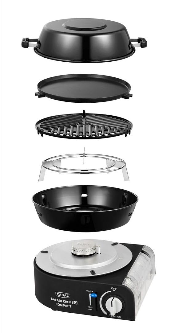 CADAC Safari Chef 30 Compact/Portable Front Runner 6 Piece/Gas Barbeque/Camp Cooker