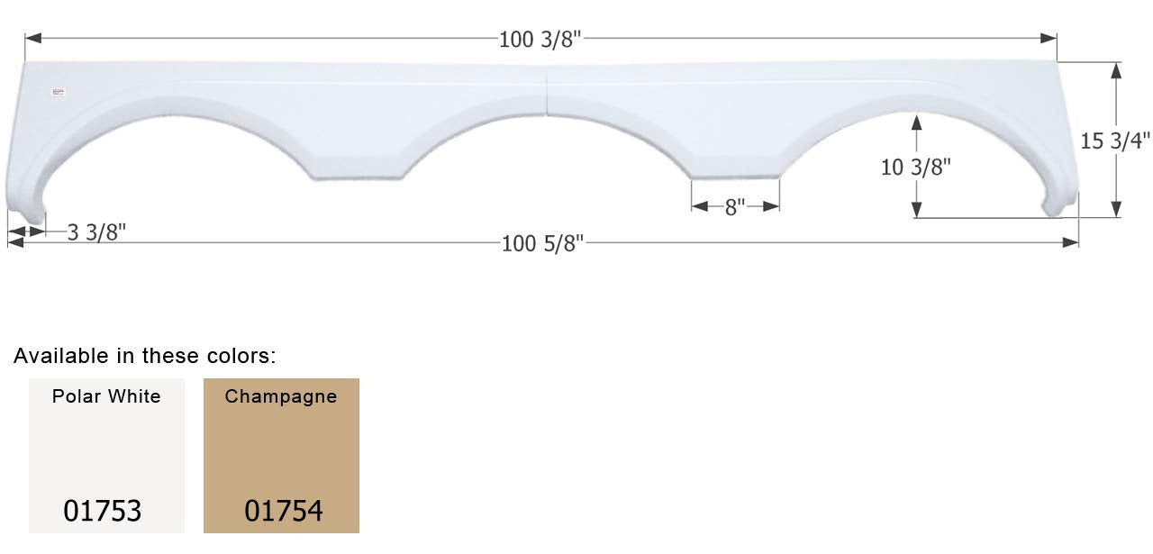 Fender Skirt ICON, Triple, Gulf Stream, FS1753, Polar White