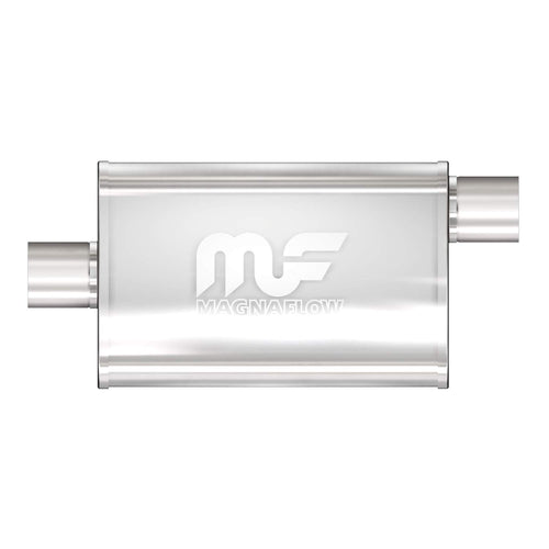 MagnaFlow Exhaust Performance Muffler 11224: 2"/2" Inlet/Outlet, 4x9x14" Oval, Stainless Steel, Satin Finish