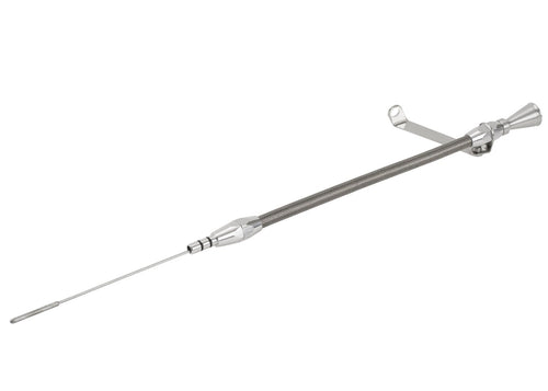 Midnight Series Lokar XED-5026 Black Flexible Engine Dipstick with Braided Stainless Steel Housing (Black Knob and Fitting)