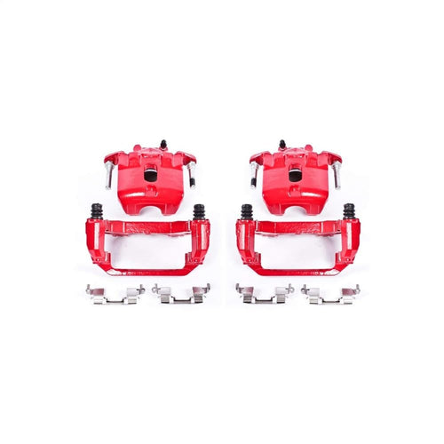Power Stop Pair of High-Temp Red Powder Coated Front Calipers for Nissan Maxima 2003-2007 [Model Specific]