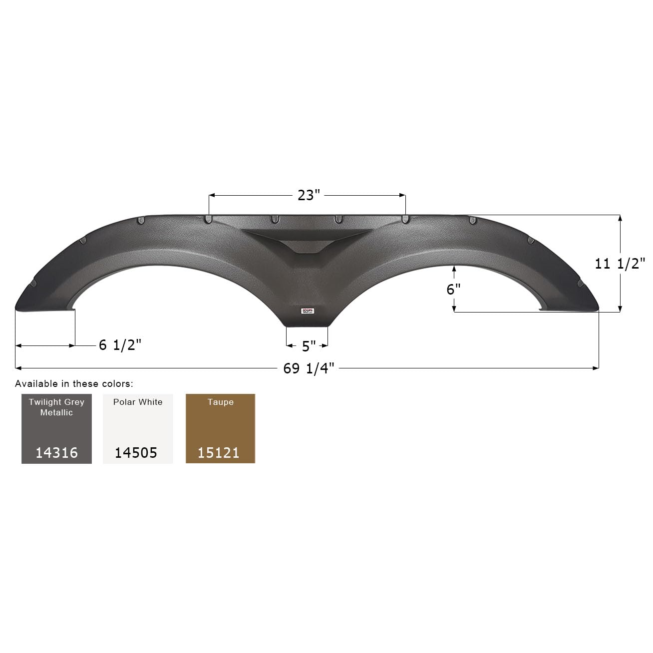 Fender Skirt ICON 14505, Tandem, Forest River, FS4316, Polar White