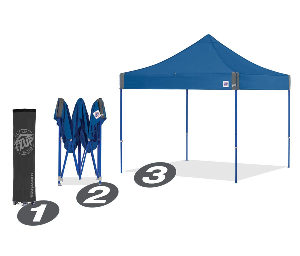 E-Z UP Eclipse Instant Shelter Canopy, 15' x 10', White Steel Frame and Professional Grade Orange Top