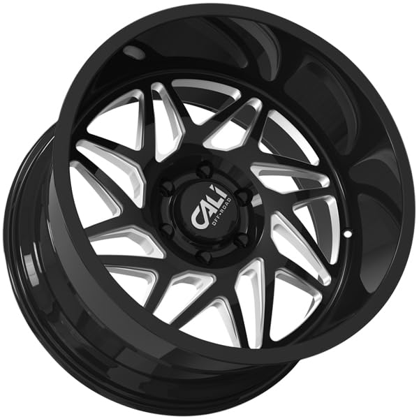 9112-2283BM CALI OFF-ROAD Gemini 9112 Gloss Black/Milled Spokes 20X12 6-139.7 -51mm 106mm