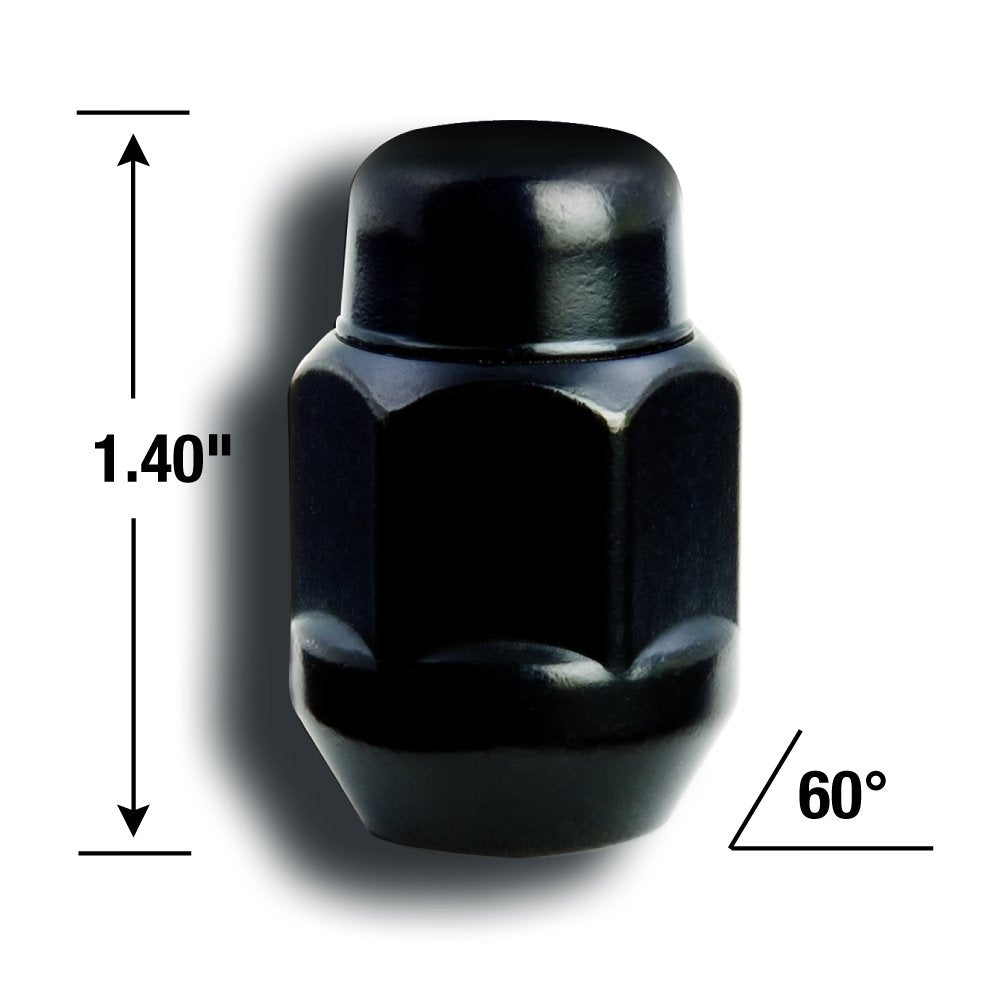 Gorilla 91177BC Automotive Black Chrome Acorn Bulge Lug Nuts (7/16" Thread Size)