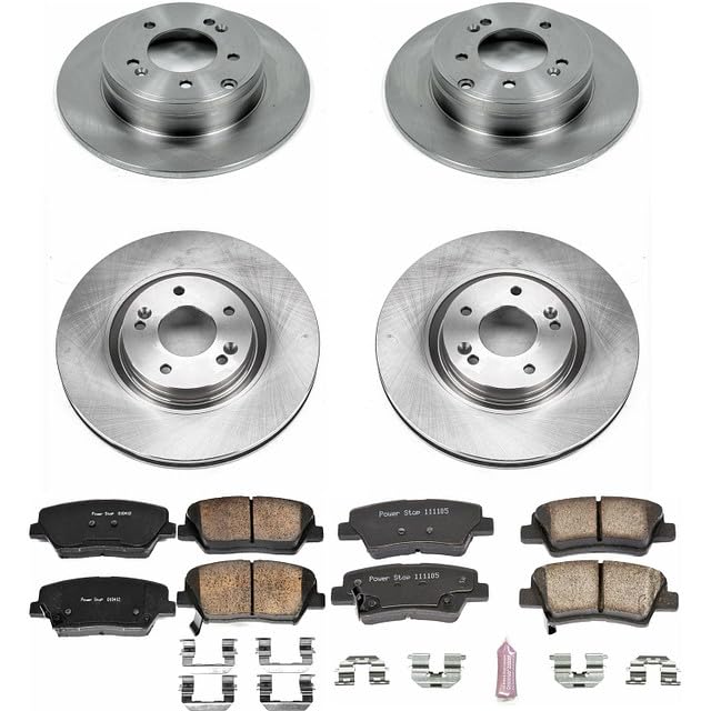 Power Stop KOE6765 Front and Rear Replacement Brake Kit-OE Brake Rotors & Ceramic Brake Pads For Hyundai Azera 2012-2017 [Model Specific]