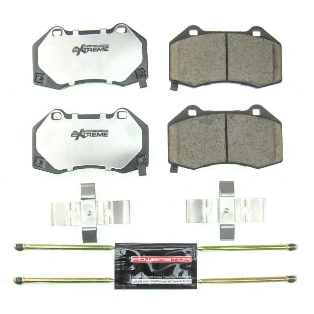 Power Stop Z26 Street Warrior Z26-1379B Front Carbon Fiber Ceramic Brake Pads with Hardware For Fiat 124 Spider 2017-2020, Mazda MX-5 Miata 2016-2022 [Model Specific]
