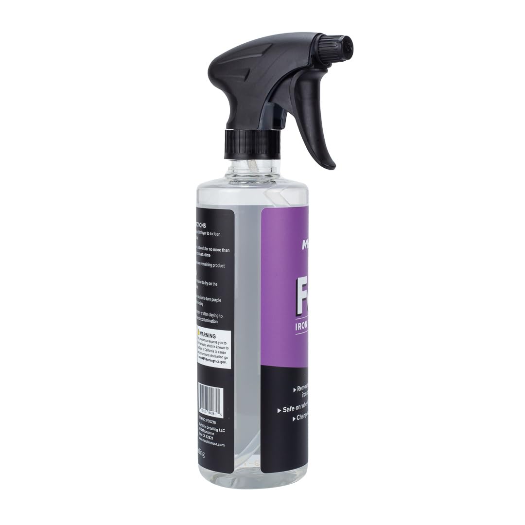 Maxshine Iron Remover & Wheel Cleaner FEX, 16oz, Unscented Liquid | Contaminant Removal, Safe for Paint, Wheels, Chrome | Visible Action for Automotive Detailing