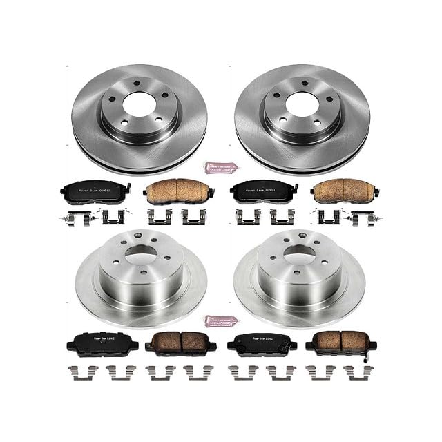 Power Stop Autospecialty KOE6960 Front and Rear Replacement Brake Kit-OE Brake Rotors & Ceramic Brake Pads For Nissan Sentra 2013-2018 [Model Specific]