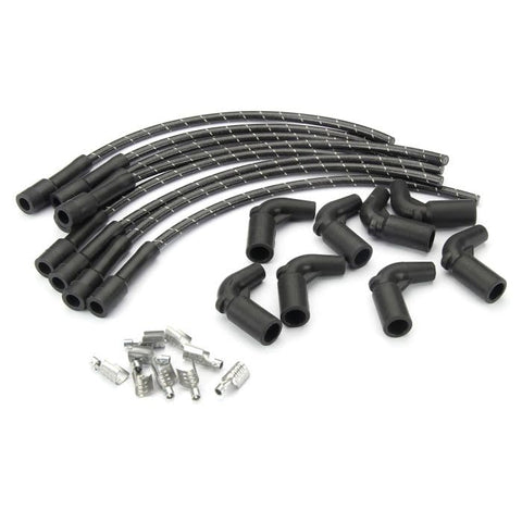 Lokar PW-1016 Performance Products Plug Wire Kit Ls Coil To Plug, 180D Plug, 90D Coil, Cut To Fit Black With White Tracers