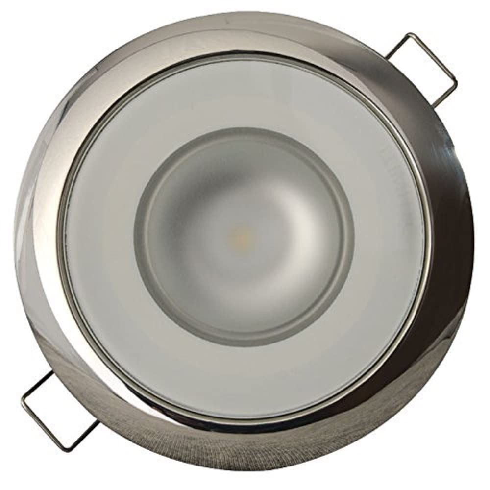 Lumitec LED Flush Mount Ceiling Down Light Mirage - Polished Stainless Steel - White, Red, Blue and Purple, All Non-Dimming - IP67 Rated, Slim Profile, Ideal for Indoor/Outdoor, 113110, 380 Lumens