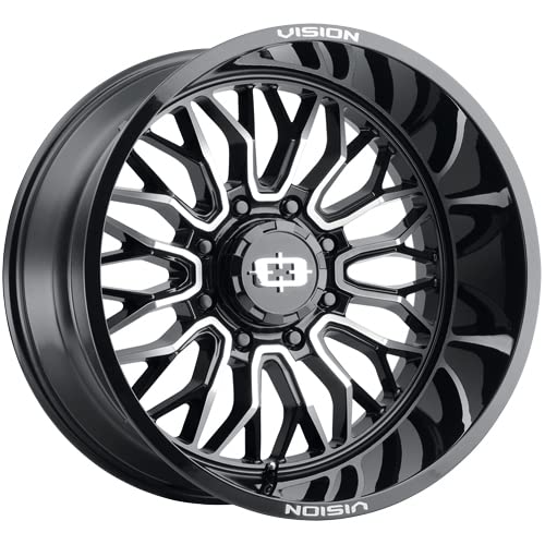 402 RIOT Vision Custom Wheel - 22x10, -19 Offset, 8x180 Bolt Pattern, 125.2mm Hub - Gloss Black with Machined Face Rim