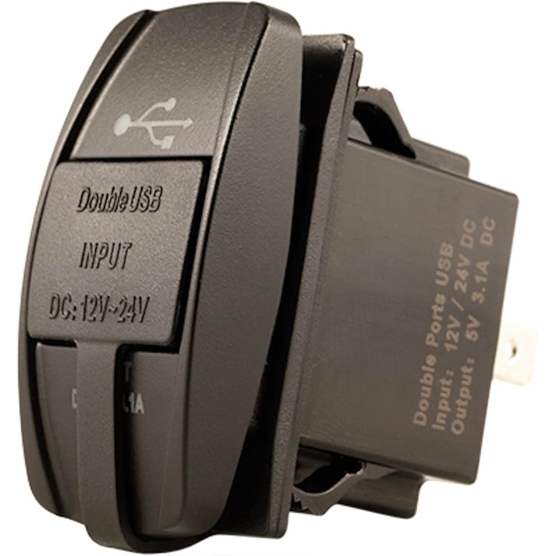Rocker Switch Mount KJM Dual USB Charger