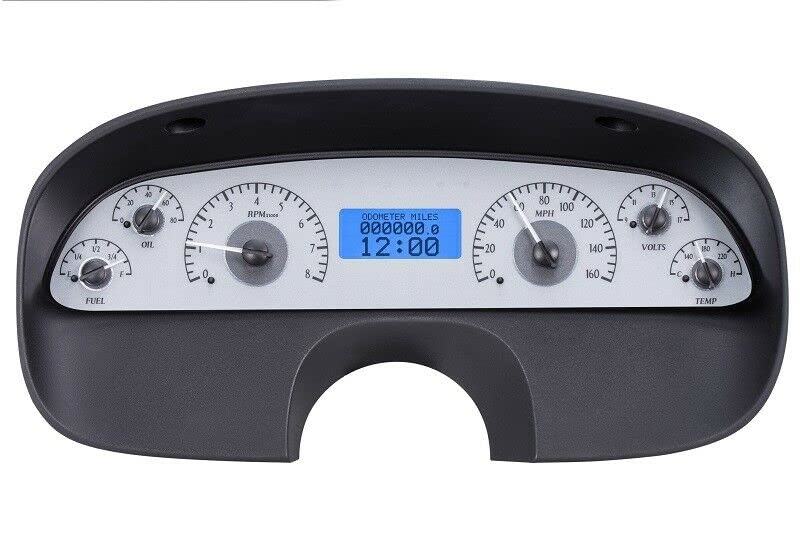 Dakota Digital VHX-94C-CAP-S-B Gauge Instrument System Compatible with 1994-96 Chevy Caprice/Impala SS Silver Alloy Blue Backlighting