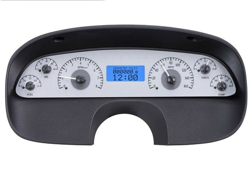 Dakota Digital VHX-94C-CAP-S-B Gauge Instrument System Compatible with 1994-96 Chevy Caprice/Impala SS Silver Alloy Blue Backlighting
