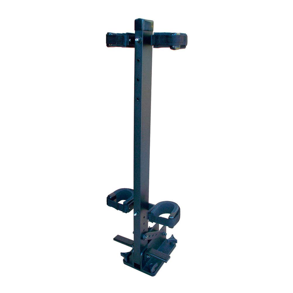 Quick-Draw Supreme GREAT DAY Vertical Double Gun Rack - Floor Mount - Quick-Disconnect Mounting Adaptor Plate Included - For UTVs /Carts With A Completely Flat Floorboard - Aluminum Frame - Black Powder-Coated Finish - 2 Gun Holder, QD800S