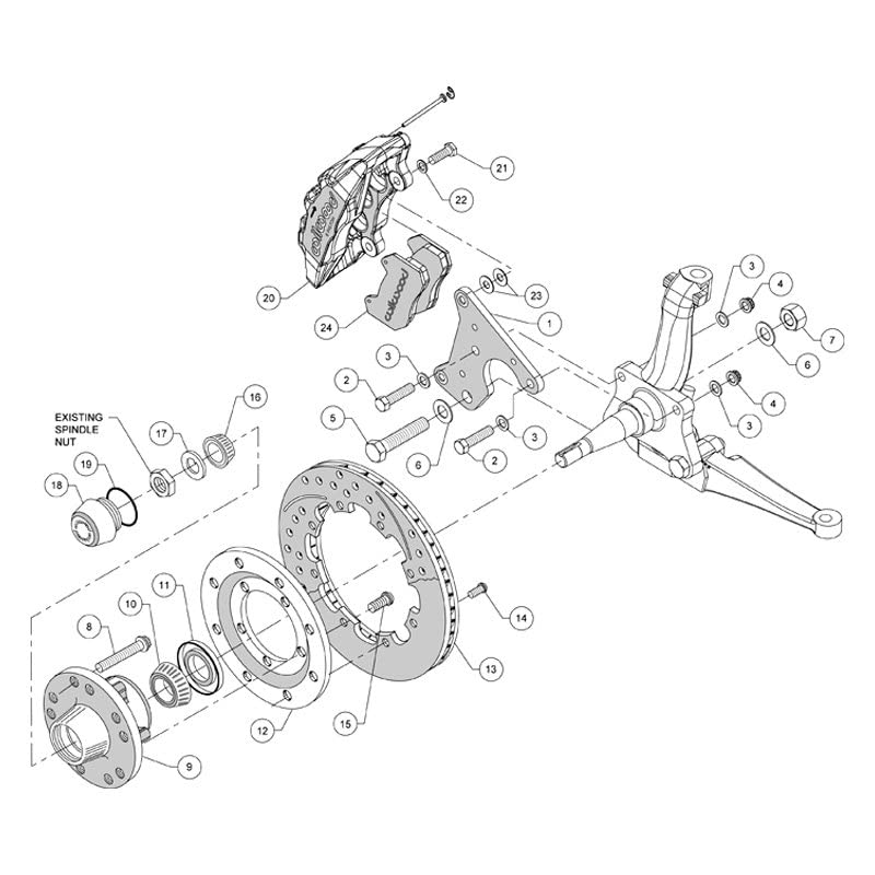 12.19" DP6A Drilled Front Hub Kit