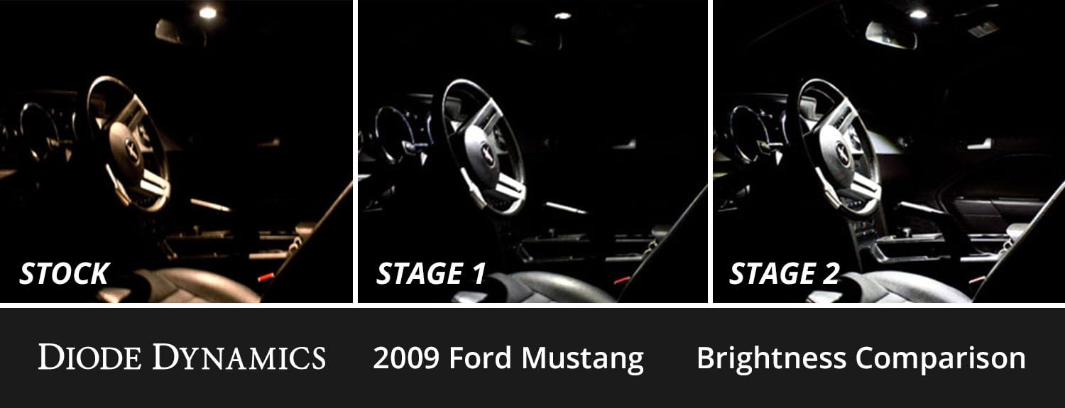Diode Dynamics LED bulb pack interior compatible with Ford Mustang 2005-2009, Stage 2