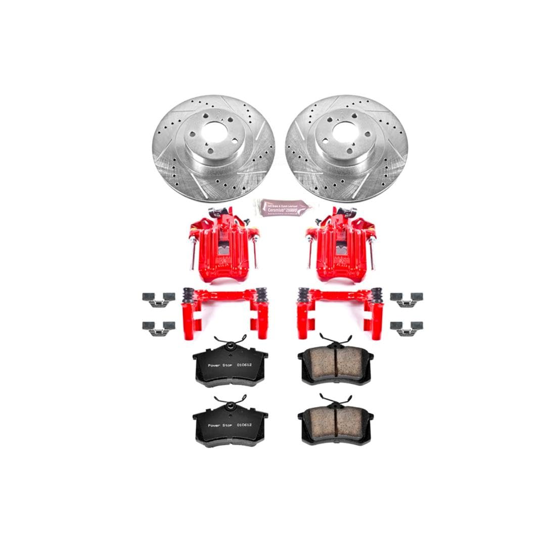 Power Stop 1-Click Performance Brake Kit with Caliper For Volkswagen Jetta KC847 2001-2005 [Model Specific]