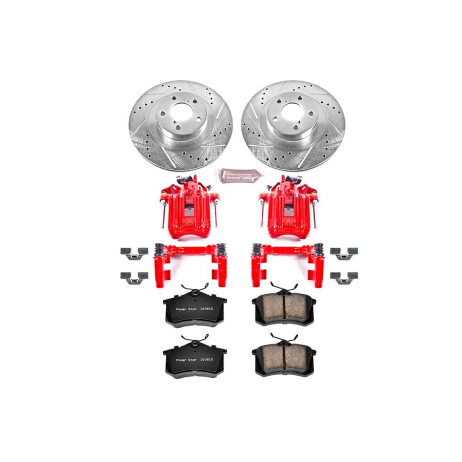 Power Stop 1-Click Performance Brake Kit with Caliper For Volkswagen Jetta KC847 2001-2005 [Model Specific]