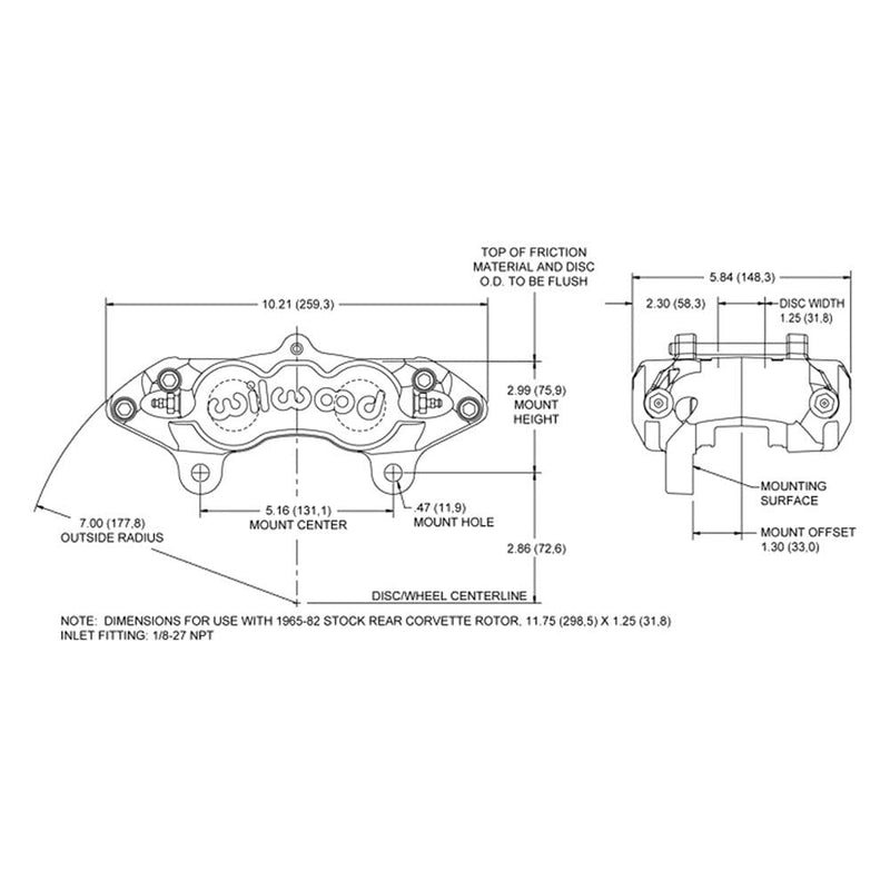 Rear Caliper-D8-4, Black