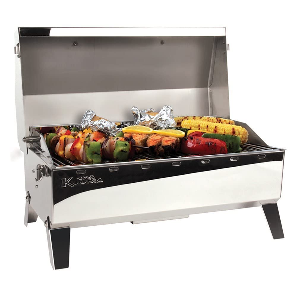Stow N' Go Camco 58131 160 Gas Grill with Thermometer and Igniter, White