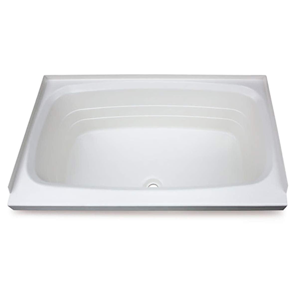 24" x 38" Lippert Replacement White Bathtub with Center Drain, Scratch-Resistant ABS Acrylic for RVs, Travel Trailers, 5th Wheels, Motorhomes - W2438CDSPK