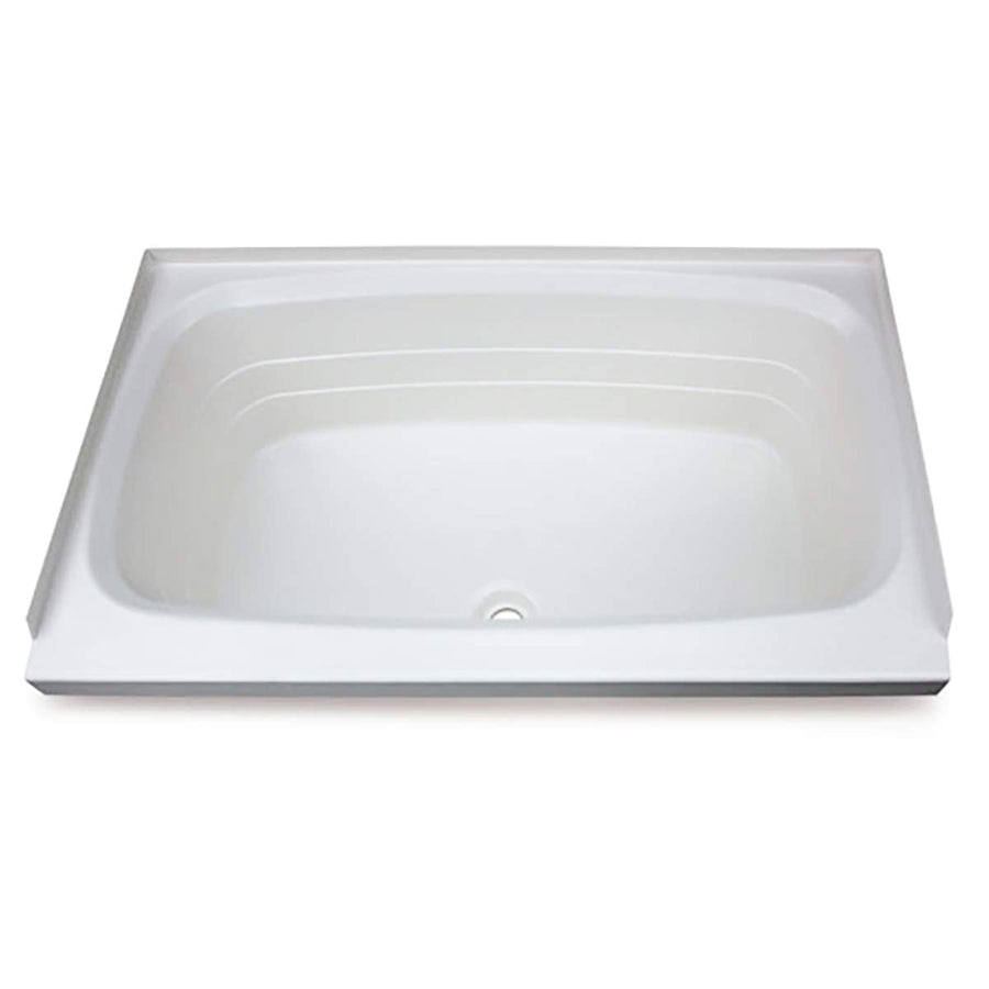 24" x 38" Lippert Replacement White Bathtub with Center Drain, Scratch-Resistant ABS Acrylic for RVs, Travel Trailers, 5th Wheels, Motorhomes - W2438CDSPK