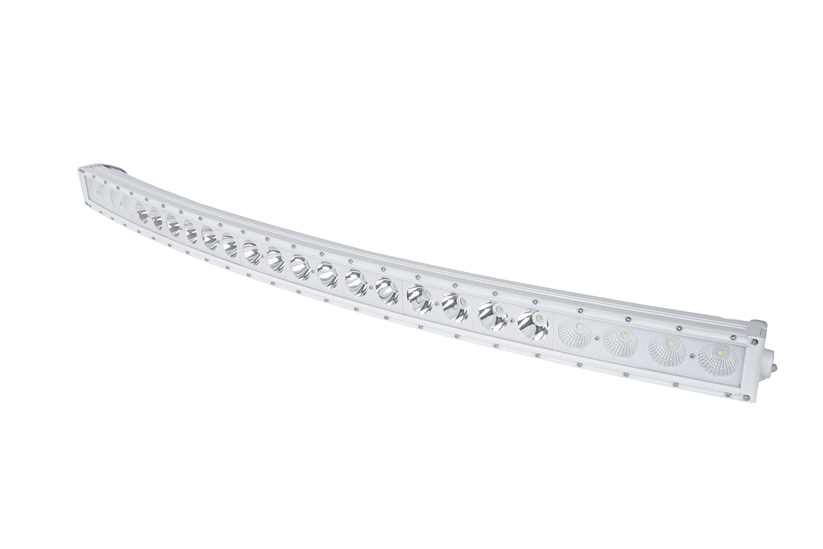 Race Sport Lighting 50inch MS240WCWA Single Row Marine Grade Wrap Around White Shell Light Bar with 240-Watt 24 x 10W High Intensity OSRAM LEDs