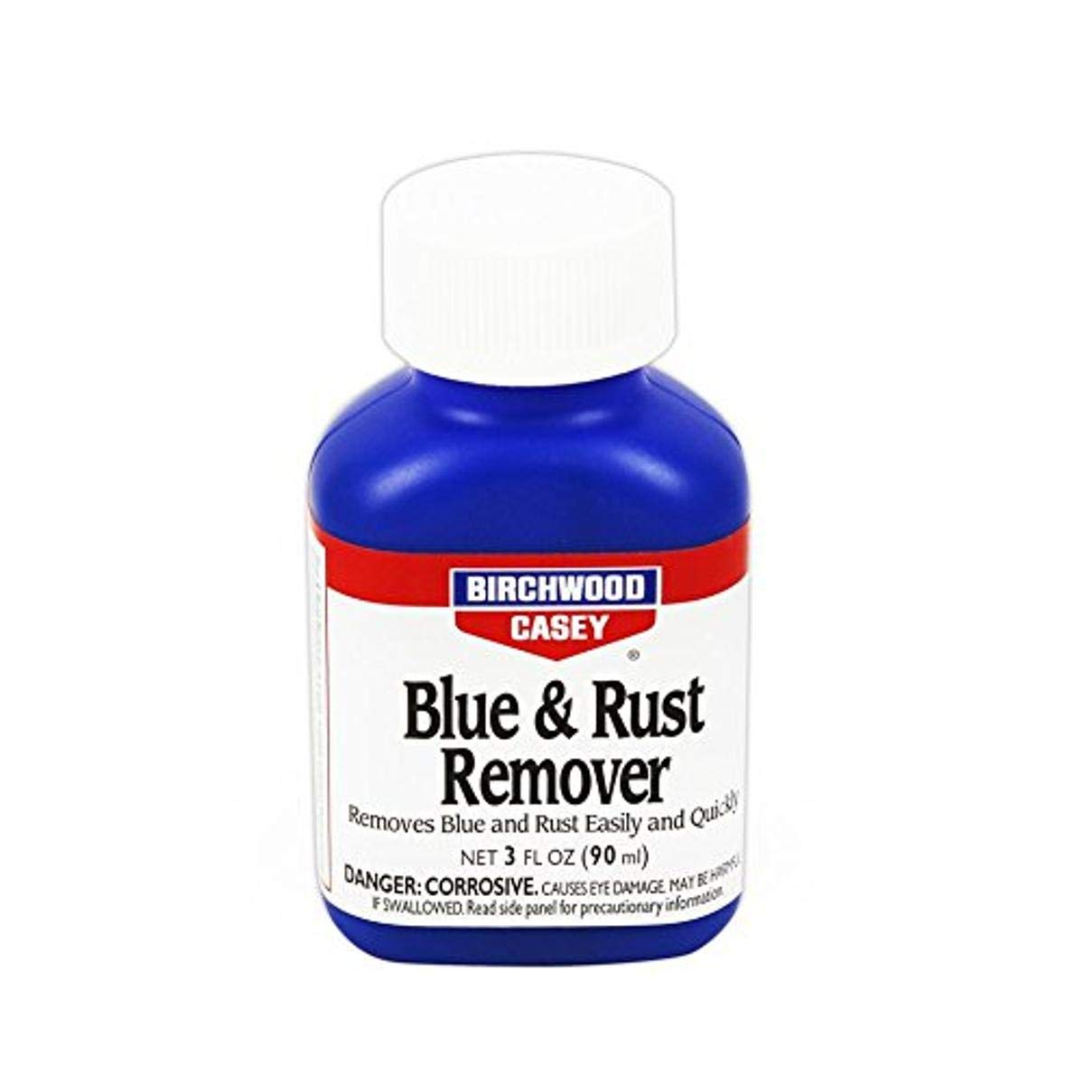 Birchwood Casey Easy-to-Use Fast-Acting Blue & Rust Remover for Gun Cleaning, Maintenance and Preservation, 3 Ounce (90ml)