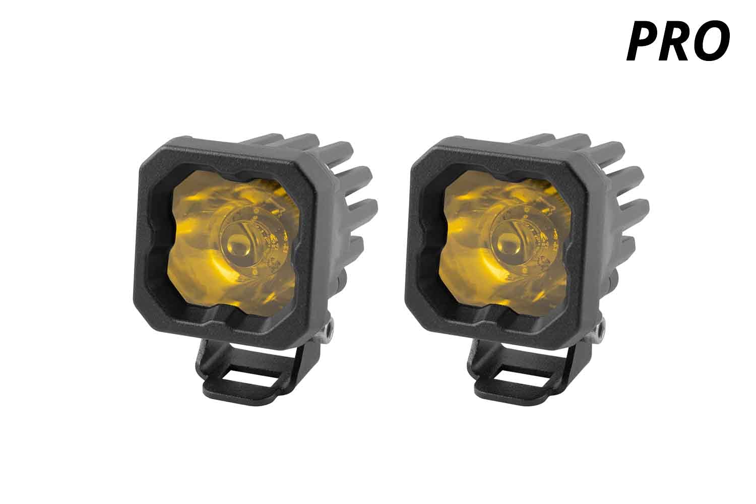 Diode Dynamics Yellow SSC1 Pro Standard LED Pod (pair), Wide w/Amber Backlight