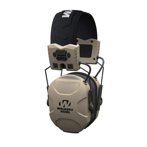 WALKER'S XCEL 100 Digital Electronic Muff W/Voice Clarity, 4 Listening Modes, Advanced Circuit, Beige (GWP-XSEM)