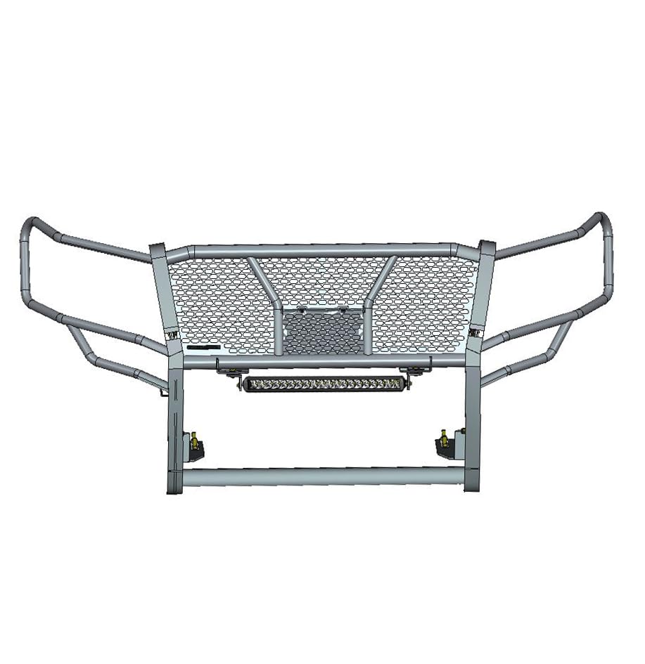 Heavy Duty Black Horse RUGGED Grille Brush Bumper Guard Modular Come With Single Row LED Light Compatible with 2018-2024 Ford Expedition-RU-FOEX18-B-K2