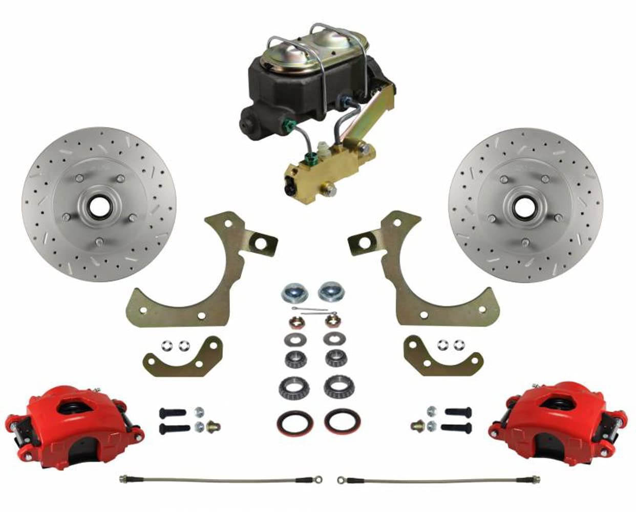 Manual Front Disc Brake Conversion Kit With Maxgrip Xds Red Calipers Leed Brakes