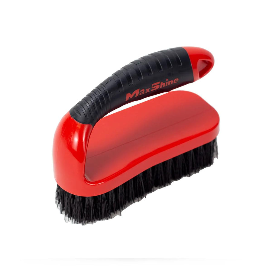 Heavy Duty MaxShine Tire & Carpet Scrub Brush – Stiff Nylon Bristles for Tire Sidewalls, Floor Mats & Carpet – Ergonomic Grip – Large & Small Sizes for Car Detailing