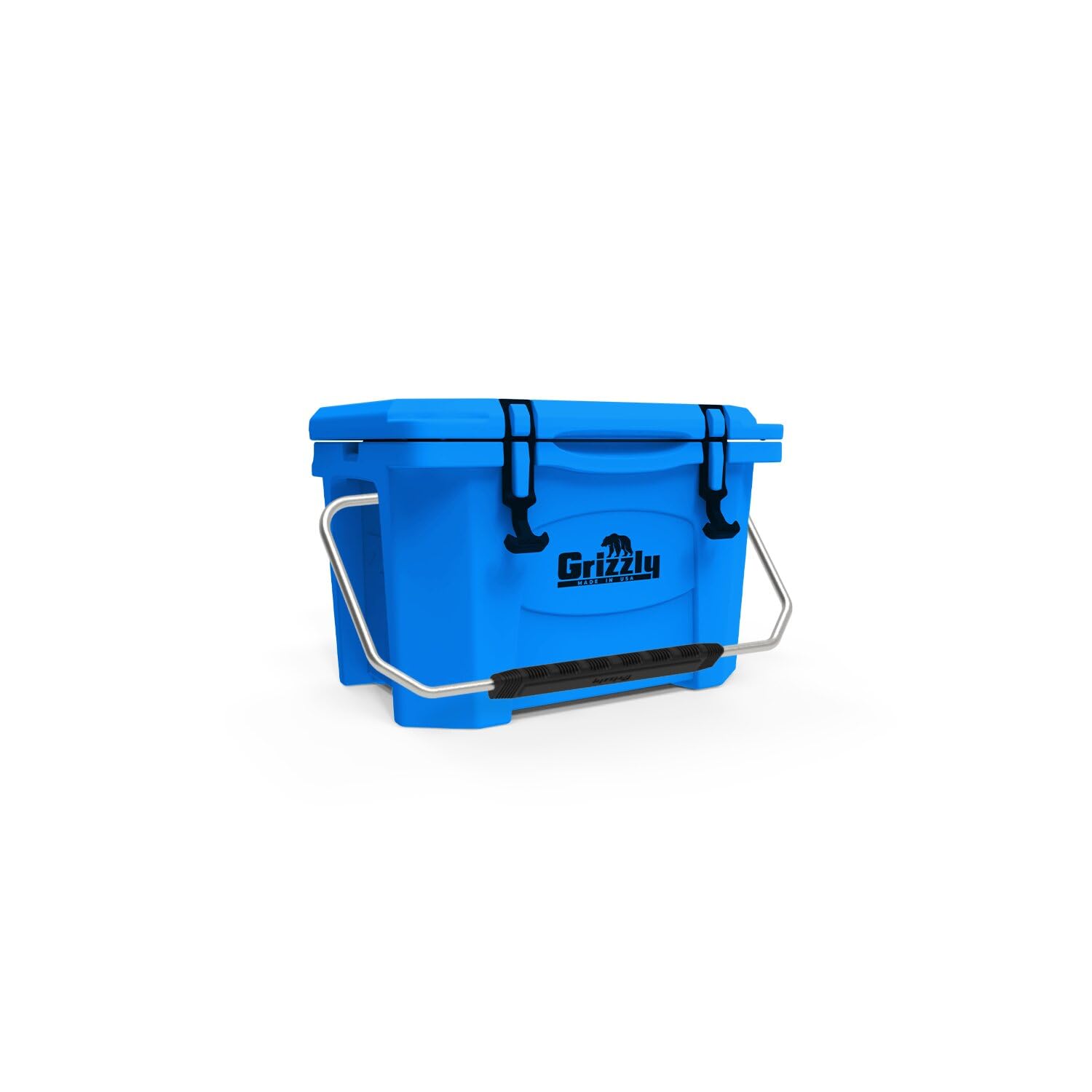 20 Cooler Grizzly, 20 qt Ice Chest Durable Rotomolded Insulated, Made in USA, Warranty for Life, for Beach Boat Camping Fishing Hunting, G20, Light Blue
