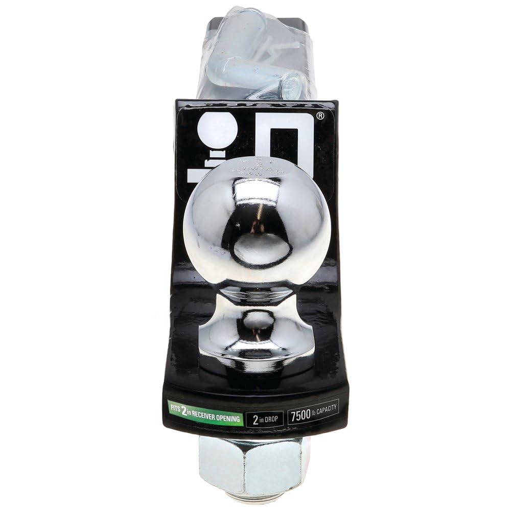 Trailer Hitch Ball Mount Starter Kit Draw-Tite 40583, Fits 2 Inch Square Receiver, 2 Inch Drop, 7,500 lbs. Capacity, Includes 2-Inch Trailer Ball and Pin & Clip, Black