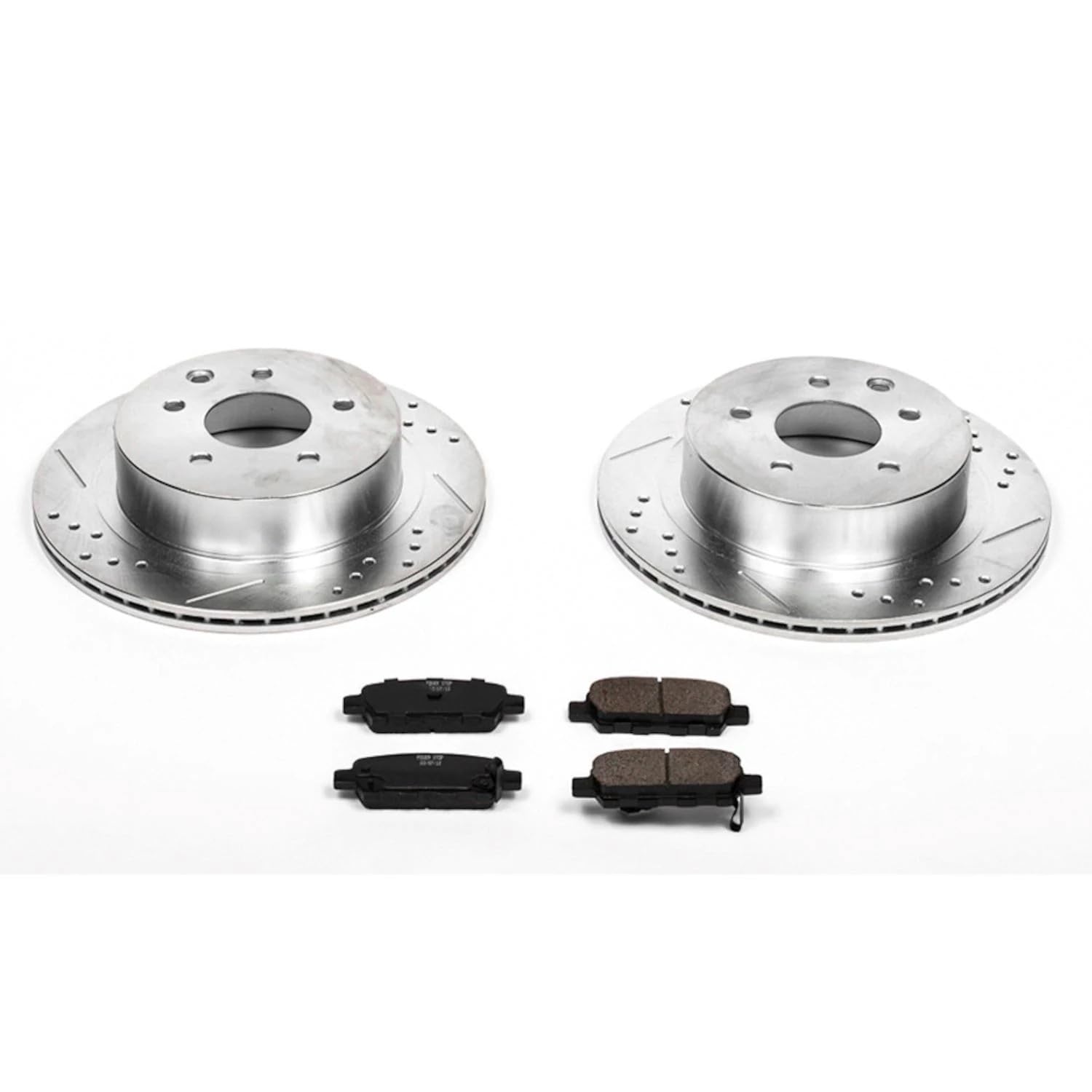 Power Stop K103 Z23 Rear Carbon Fiber Brake Pads with Drilled & Slotted Brake Rotors Kit For INFINITI G35 2003-2005, Nissan 350Z 2003-2005 [Model Specific]