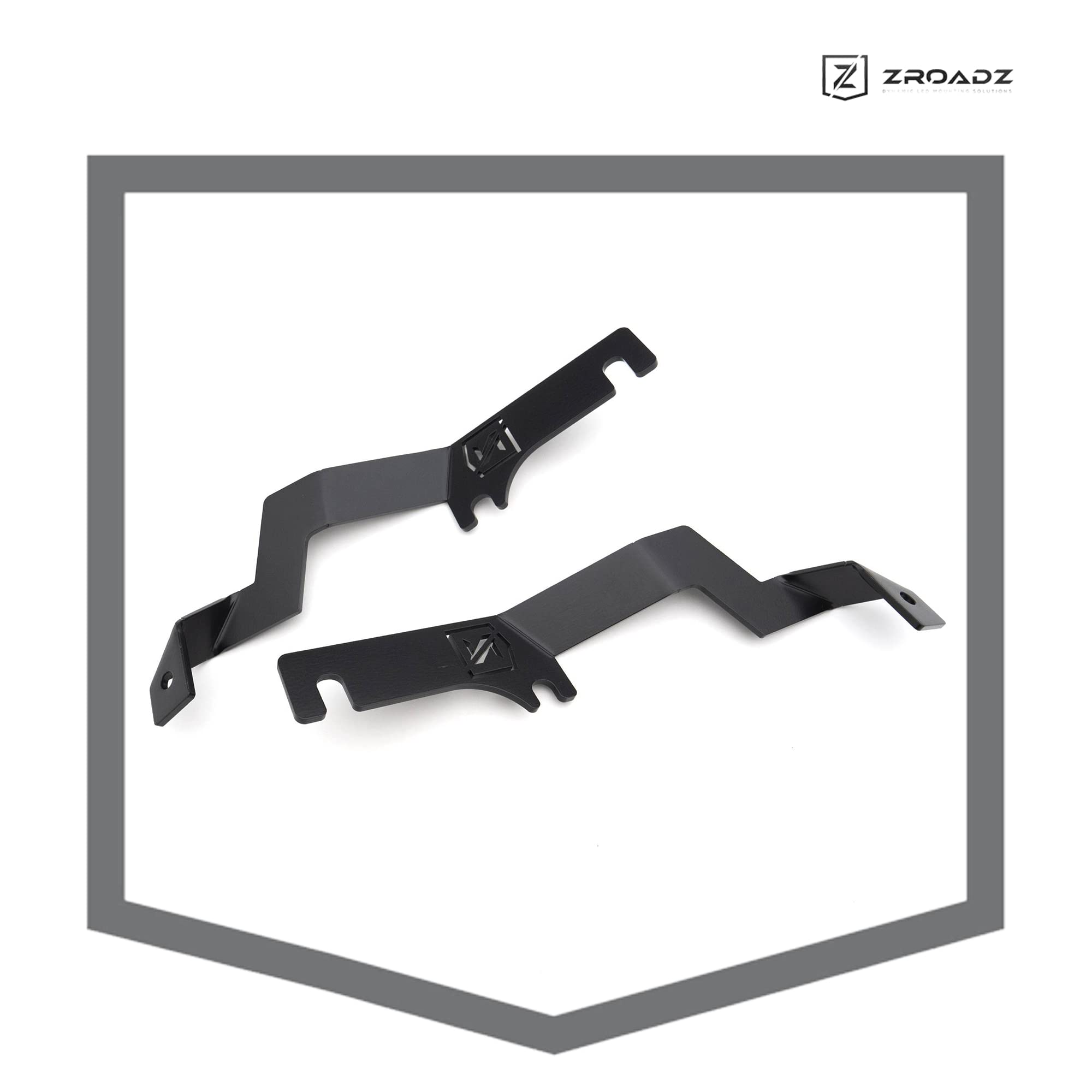 ZROADZ Hood Ditch Hinge LED Mounting Bracket - Compatible w/ 2015-2017 Ford F150 - to Mount (2) 3 Inch LED Pod Lights - Mild Steel Gloss Black - Easy Bolt-On Installation - PN #Z365731