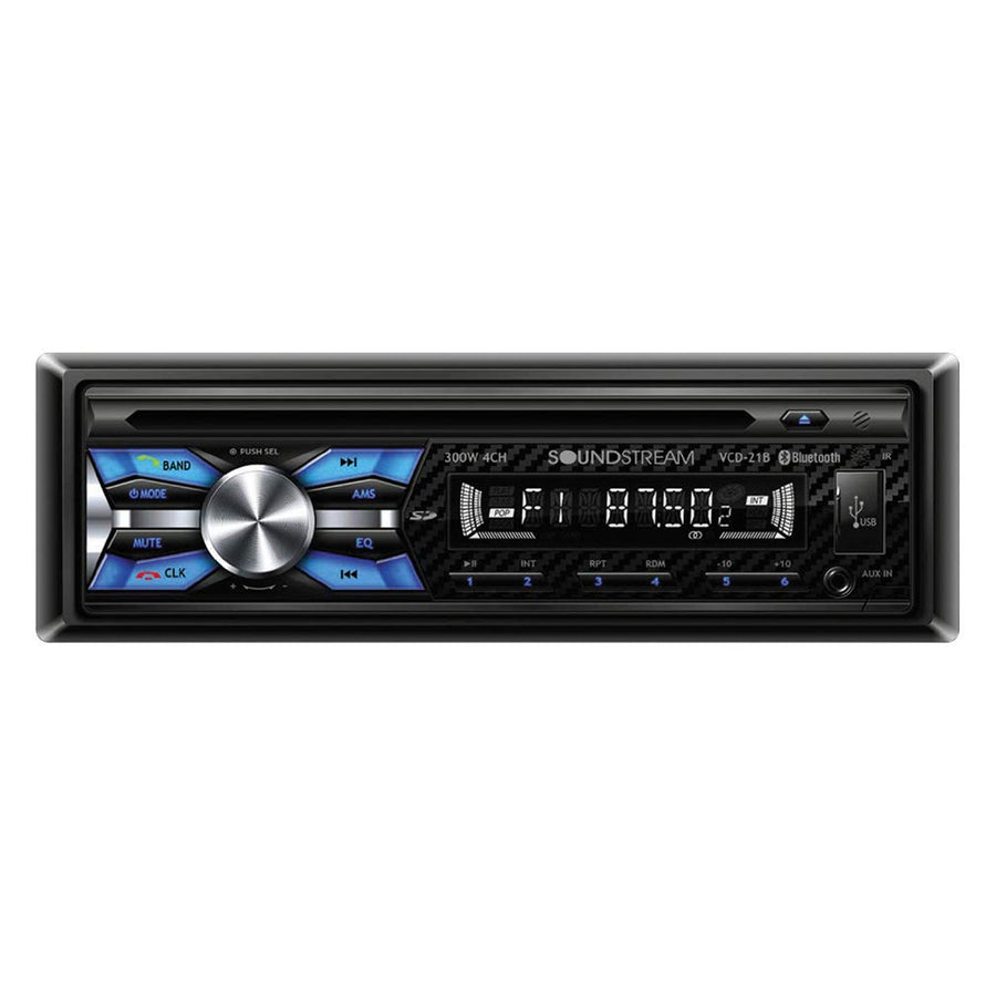 Soundstream Single DIN VCD-21B CD Player with 32GB USB Playback/Bluetooth