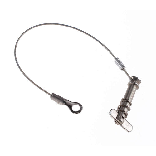 Attwood Heavy-Duty 66202-3 Tethered Spring-Loaded 1/4-Inch Clevis Pin with Cable Lanyard Silver