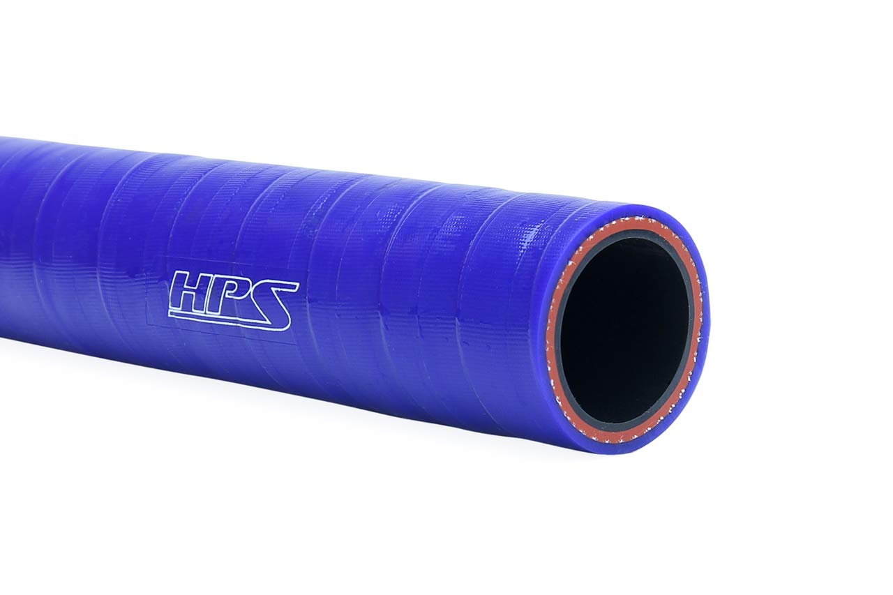 3/8" HPS Performance FKM Lined Oil Resistant High Temperature Reinforced Silicone Hose, 6 Feet, 4mm Wall Thickness, 350F Max. Temp, Blue, FKM-6F-038-BLUE