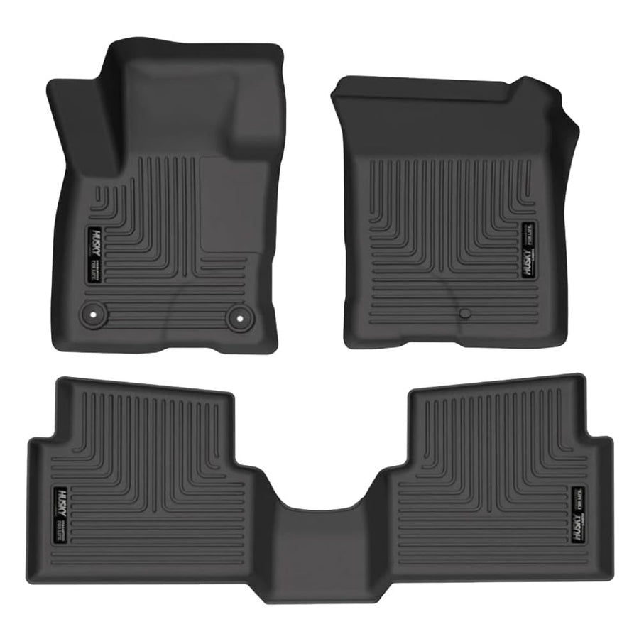 Husky Liners Floor Mats Weatherbeater | Fits 2022-2026 Ford Maverick (EcoBoost Gas Model Only) | Front & 2nd Row, 3-pc Black - 95051