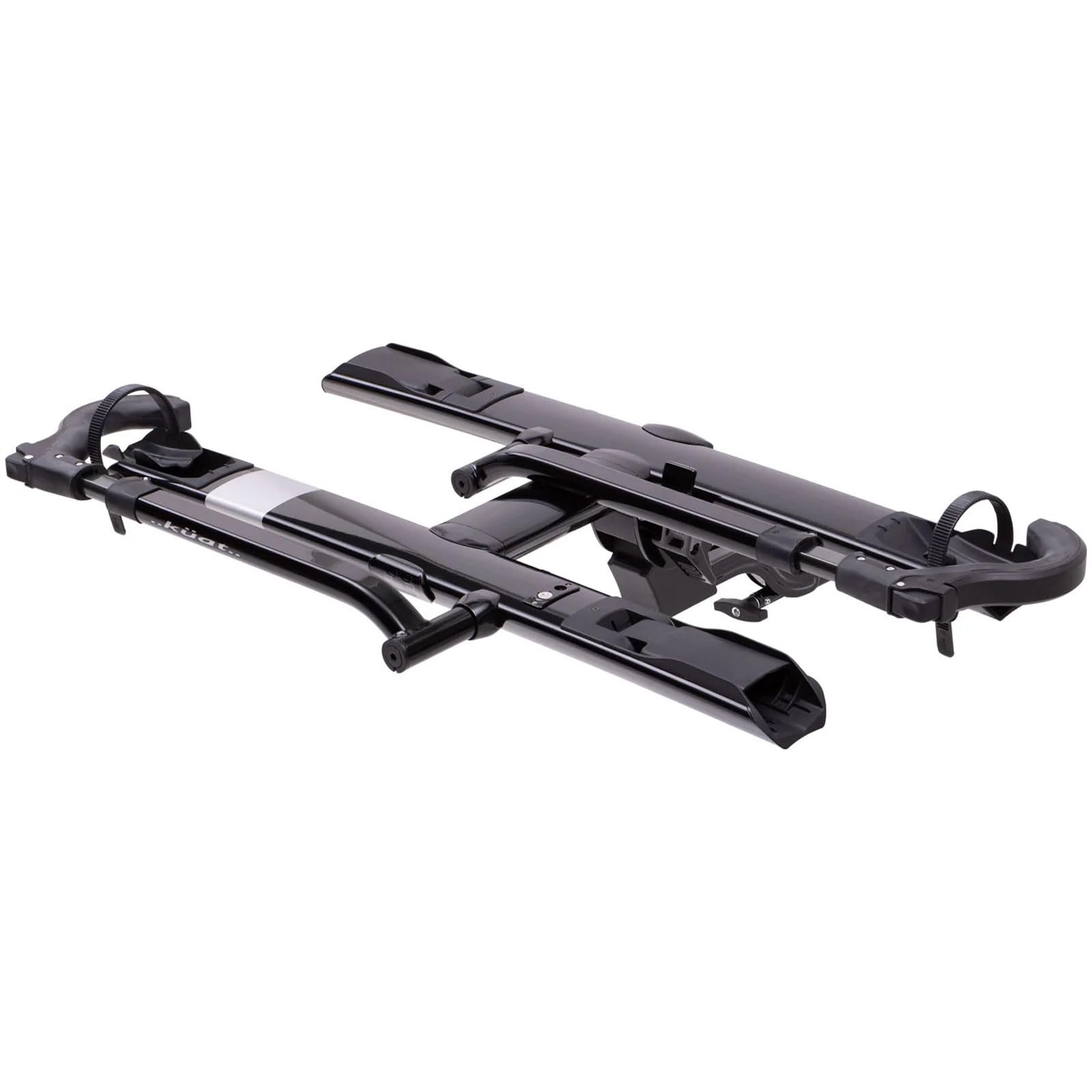 KUAT 2.0 Sherpa Durable Lightweight Aluminum Compact 2 Bike Transporting Hitch Rack with Cable Lock & Foldable Tire Cradles | Capacity - 40 Lbs per Tray, Black Metallic & Gray Anodize, 1.25"