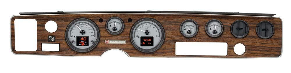 Dakota Digital HDX-70P-FIR-S Analog Gauge Instrument System Compatible with 1970-81 Pontiac Firebird Silver Alloy