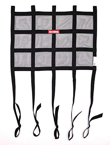 Window Net RaceQuip 822003RQP 822 Series SFI 27.1 1 in Webbing Mesh 18 in Square Extended Bottom Strap Black