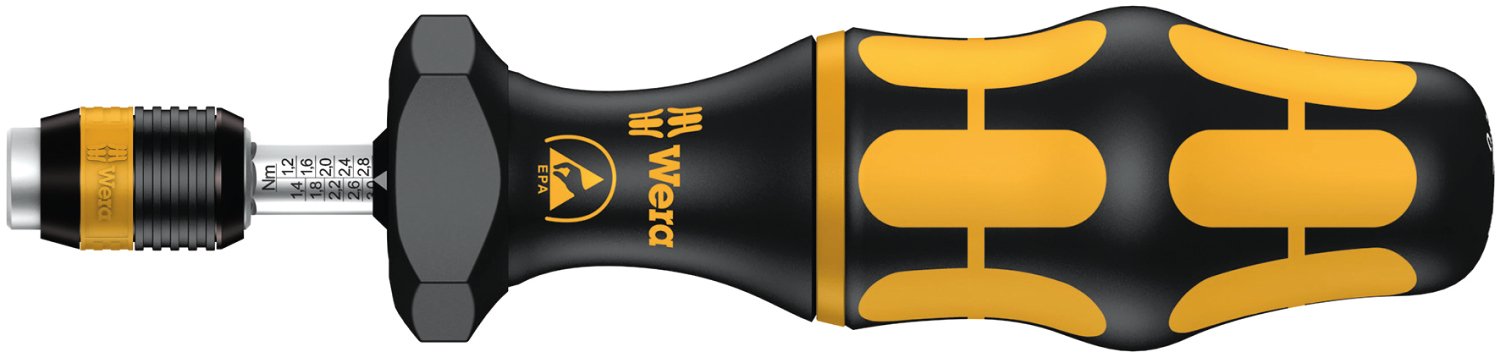 Wera Kraftform 05074730001 ESD 7440 Hexagon Torque Screwdriver, 1/4" Head, 0.3-1.2 Nm Variable Torque Adjustment Range